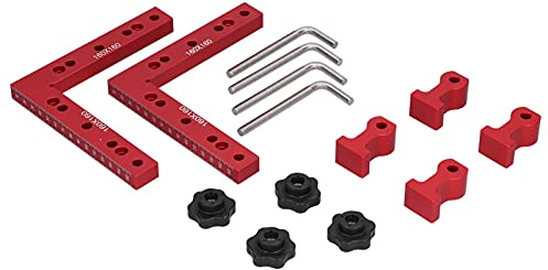 Carpenter Spännverktyg rätvinklat Clip Precision Träbearbetningsfixtur för 90 graders positionering Träpaneler Aluminiumlegering 160x160 mm med justerbara block