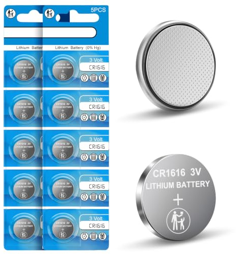 Pilas CR1616, 10 unidades CR 1616 de 3 V de litio, pila de botón de 3 V 1616 para llaves de coche, mandos a distancia, básculas, relojes