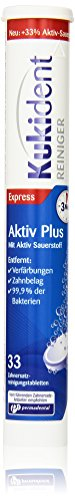 Kukident Aktiv Plus Reinigungstabletten - Tabs zur Reinigung von Zahnersatz, Zahnprothese & Gebiss - 1 x 33 Tabletten