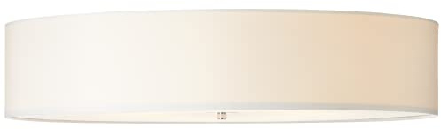 Lightbox Lampada da soffitto design semplice con paralume in tessuto | Ø 70 cm | plafoniera moderna | 6x attacco E27 | in metallo/tessuto in bianco/cromo