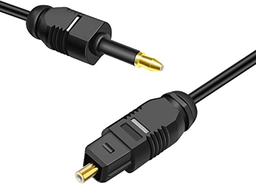 TNP Premium mini Toslink till Toslink digital optisk ljudkabel (3 fot) – standard Toslink till Mini Toslink hankontakt adapter omvandlare uttag kabelsladd