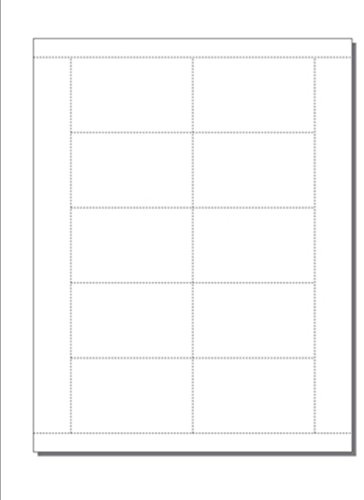 Print-Ready Business Cards (2 x 3-1/4), 10-UP, Perfed for Separation on 8-1/2 x 11 White 65lb Cover Paper - 250 Sheets (2500 Business Cards)