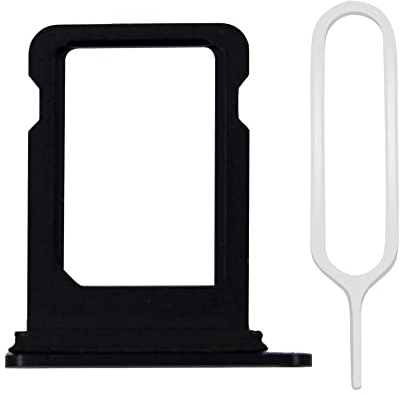 MMOBIEL SIM-Kartenhalter Kompatibel mit iPhone 12 - Tray, Steckplatz, Ersatz - Inkl. Nadel und Wasserdichtem Gummiring - Schwarz