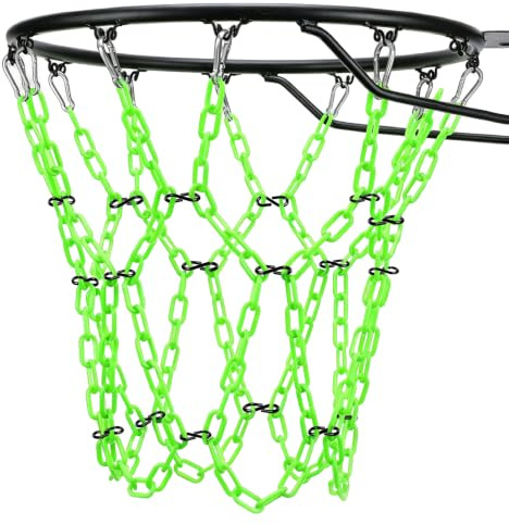 Yyiwhmy Basketball Net Replacement Heavy Duty,Resin Material, Anti-Rust Use Indoor Outdoor Standard 12-Ring Basketball Hoop Green
