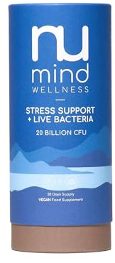 Nu Mind Calm Support Supplement + Probiotic Blend 20B CFU | Vitamin B Complex C, D3 | Zinc | Iron | Ashwagandha KSM66 | Nu Mind Wellness | 180 Capsules