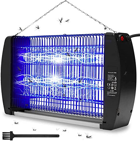 Fly Zapper, Fly Killer 20W UV 2200V High Powered, Mosquito Killer Lamp with Metal Chain, Fly Zapper Electric Indoor Bug Zapper, Insect Killer for Garden Home Kitchen Indoor/Outdoor