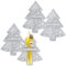 Papierdrachen Weihnachtdekoration Filz Besteckhalter - Motiv Tannenbaum - in Farbe grau mit hochwertiger Bedruckung - festliche Weihnachtsdekoration - Set 3