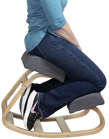RRI Goods Kneeling Desk Chair, Sturdy Ergonomic Kneeling Chair for Office and Students, Rocking Motion for Natural Movement