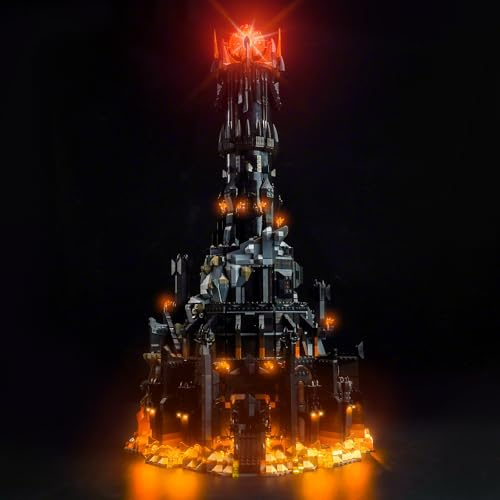 LocoLee Licht Kompatibel mit Lego Der Herr der Ringe: Barad-dûr 10333 Sonderanfertigung Version, Nur Lichter Set - Kein Modell, Licht BeleuchtungSet Compatible with Lego Der Herr der Ringe: Barad-dûr