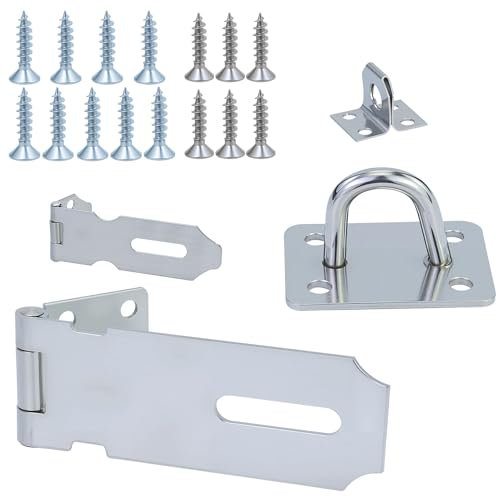 Lucchetto 4 pollici, lucchetto per armadio, lucchetti fibbia chiusura, serratura in acciaio inox 304, trappola di sicurezza viti lucchetto, armadi, con 1 fibbia corta in acciaio inox