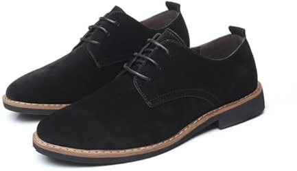 SFSSWSRYDF Cuir Suédé Mocassin Homme Comfort Respirant Chaussures à Lacets d'affaires Formelles Brogues,Noir,45 EU