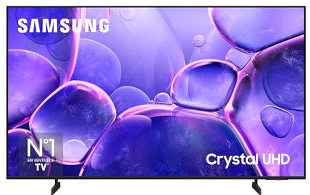 Samsung TV 50 Pouces Crystal UHD 50U8075F 4K Smart TV, Bluetooth, WiFi, Airplay, Crystal Processor 4K, HDR, Q-Symphony, Knox Security, Gaming Hub, Bixby, Applications opérateurs intégrées