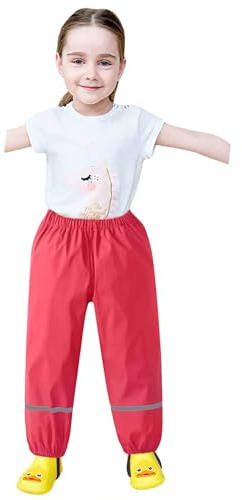 Générique Pantalon de Pluie Enfant Pantalon Boue de Pluie Imperméable Coupe-Vent Léger Enfants Salopette Garçon sans Doublure Surpantalon Réfléchissant Enfant pour Road Running Randonnée Le Plein Air