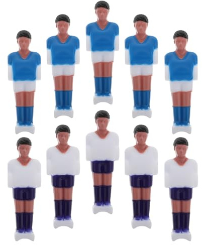 BUGUUYO Jugadores de Futbolín Mini 10 Piezas de Resina Azul y Repuestos de Futbolín para Niños y Adultos Uso en Hogar y Oficina Juego de Mesa Recreativo