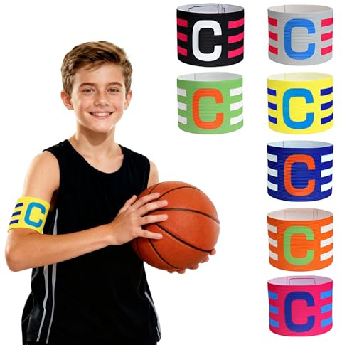 Ruvan 7 PCS Brazaletes De Capitán De Fútbol, Brazalete De Capitán De Fútbol, C Banda Del Capitán Para Fútbol Multicolor, Multicolor, Para Niños, Jóvenes Y Adultos, Multideporte