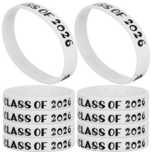 ZUNOXAZ 10 St Silikonarmband För Examenssäsongen Festivalarmband Festband Silikonband Examensfesttillbehör Examen Tillbehör Graduation Party Favors White