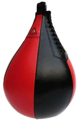 MoSundi Speed Ball - Saco de boxeo para entrenamiento de artes marciales mixtas, pelota de ejercicio en forma de pera, color rojo y negro