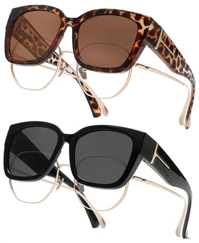 JSTHHTT 2Pcs Surlunettes de Soleil Polarisées pour Homme et Femme, Lunette de Soleil, Lunette Soleil Femme, Lunette De Soleil Homme, pour Conduite, Cyclisme, Sport et Loisirs Protection UV400