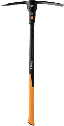 Fiskars Pro IsoCore Garden Pick - 5 lb Pick with 36 Shock Controlled Handle - Digging and Garden Tools - Orange/Black