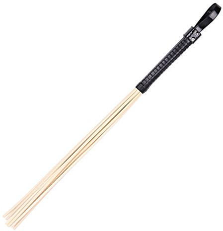 Shawa Gerten Flogger Peitsche Hart Holz Erotische Peitschen 8 Rattanstränge Reitgerten für BDSM Bondage Sklave Sex Spielzeug (Schwarz)