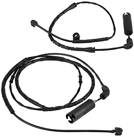 Qiilu Sensor de pastillas de freno, 2 piezas negro delantero + sensor de pastillas de freno trasero para E46 E85 320i 323Ci 323i 325Ci 34351164371 + 34351164372