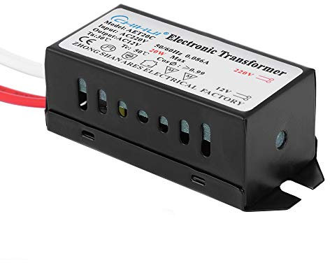 Transformador Electrónico Halógeno 220V - 12V 20-50W con Protección de Sobrecarga y Seguridad de Temperatura
