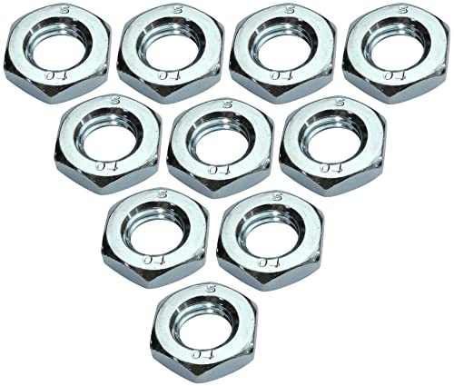 AERZETIX - C49454 - Lot de 10 Écrous bas M10 hexagonaux/6 pans - contre écrous à filetage métrique - en acier zingué
