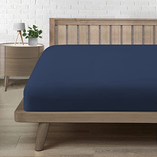 Spannbettlaken 120x200cm, Bettlaken 120x200 bis 30cm - Oeko-Tex Zertifiziert - Premium 100% Mikrofaser Weiches Spannbetttuch Leintuch Ganzjährig - Blau