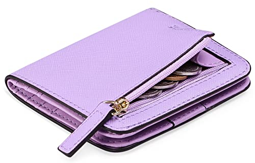 GAEKEAO Portafoglio da Donna in pelle, Portafogli Donna Piccoli con cerniere blocco RFID Portamonete, 7 Scomparti per Carte con 1 Finestra di Identificazione e 1 Tasca con Cerniera