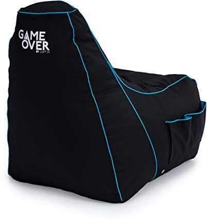 Game Over Video Spiele sitzsack - sitzsack Erwachsene, Indoor Outdoor Bean Bag, sitzsack Sessel für Gaming Room, Headset Halter & Seitentaschen für Controller,Gaming Sessel (Lich-Klinge)