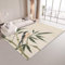 Generisch Wohnzimmer Teppich Beiger Bambus Vogel 140x200 cm Teppich Schlafzimmer Flauschig Waschbarer Kurzflor Teppiche rutschfest Teppich, für Esszimmer Büro Flur und Küche