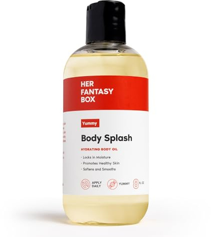 Her Fantasy Box | Body Splash Hydrating Body Oil (Yummy) - Moisturizing, Non-Greasy Formula for Soft, Smooth Skin - All-Natural, Lightweight & Nourishing