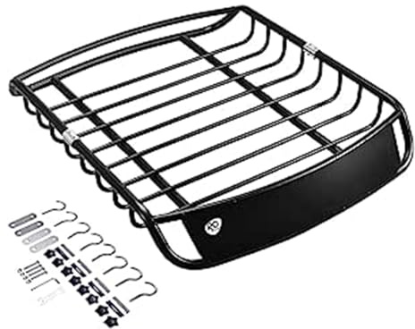 GOPLUS Auto Dachträger, Gepäckträger aus Eisen bis 110 kg balastbar, Gepäckträger Dachgepäckträger Universal, Dachkorb Gepäckkorb für Reisen Camping BBQ, 120x98x16,5cm, Schwarz
