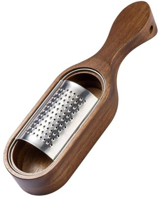 Mengbaobao Cheese Grater Butter Shredder with Wood Box Storage Handheld Kitchen Grater