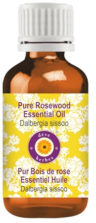 Deve Herbes Pure Huile essentielle de bois de rose (Dalbergia sissoo) distillé à la vapeur 15ml (0.50 oz)