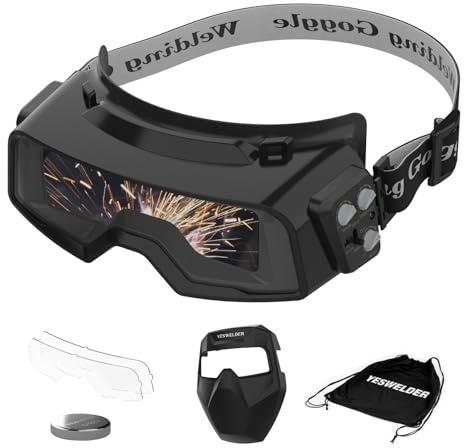 YESWELDER True Color Auto Darkening Welding Goggles, Wide Shade Range 4/5-9/9-13 with Grinding, Welding Glasses Welder Mask Welding Helmet for TIG MIG ARC Plasma Cut