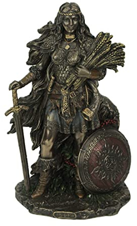 Veronese Design Statue Lady SIF, déesse Nordique de la Terre et de la Famille, Finition Bronze, 21,6 cm de Haut
