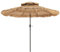 COSTWAY 2.7m/3m Thatched Tiki Parasol, Tilt Adjustment Hawaiian Patio Beach Umbrella with Manual Crank System, Air Vent & 8 Ribs, 2 Tier Tropical Straw Sunshade for Garden Poolside Courtyard(2.7m)