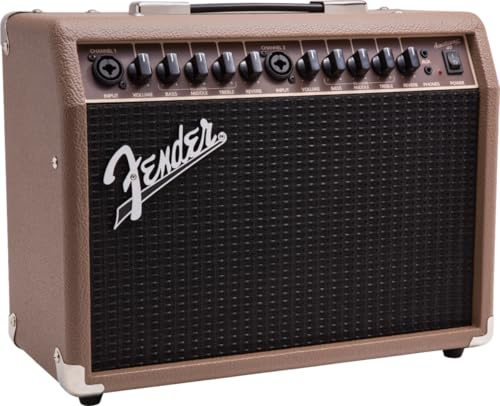 Fender Acoustasonic 40 Amp for Acoustic Guitar and Mic with Reverb, 40W | Portable 40W amp, acoustic guitar and microphone inputs, built-in reverb, singer-songwriter gigging, lightweight design