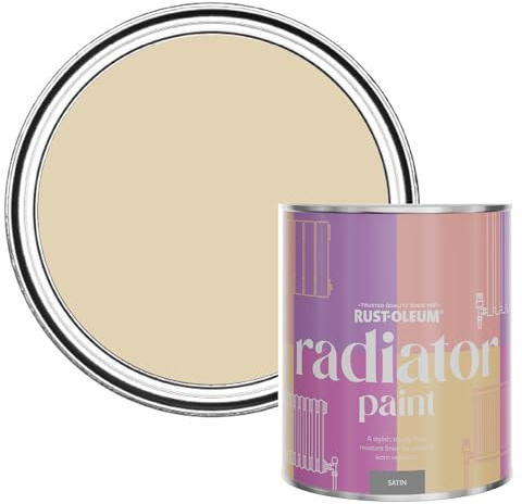 Rust-Oleum Beige Heat Resistant Radiator Paint in Satin Finish - Sandhaven 750ml