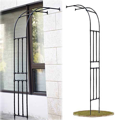 Arco de jardín de metal, 240 cm, medio arco de jardín resistente para plantas trepadoras, arcos de soporte de enrejado resistente a la intemperie para decoración al aire libre