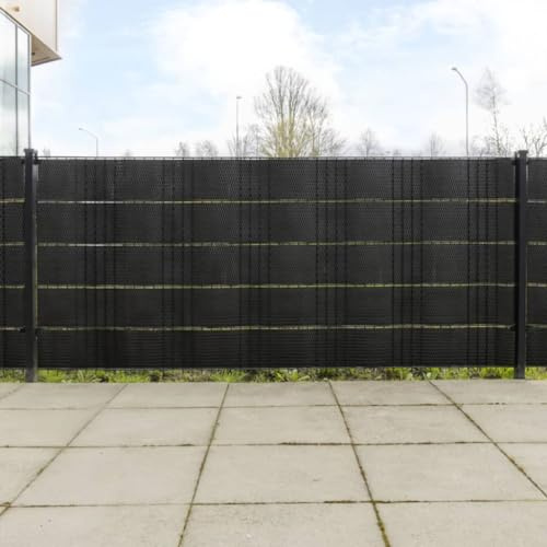 Générique Paravents de Balcon 5 pcs Noir 255x19 cm résine tressée,Quincaillerie, Clôtures & barrières, Panneaux de clôture, Noir (Poids 1.94KG)
