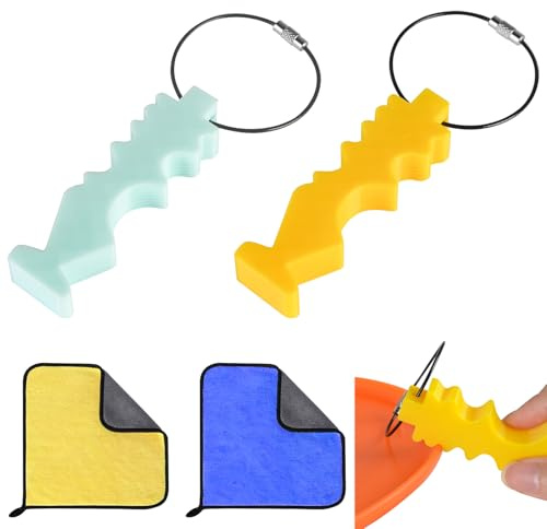 2 Sets Repair Tool for Disc Golf, Disc Golf Edge Maintenance Tool with 2PCS Towels, Outdoor Sports Disc Golf Repair & Cleaning Tool for Flying Discs Accessories for Scratch Stains Repair Polishing