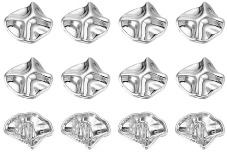QUARKZMAN 12 Piezas De Botones Cuadrados De Metal 18 mm Plateado