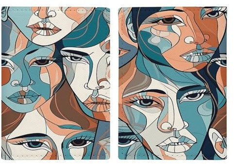 Smooth Lines - Soporte de pasaporte de poliuretano para mujeres y hombres, fundas para tarjetas para artículos esenciales de viaje, cartera de viaje para identificación, crédito, seguro, seguro social