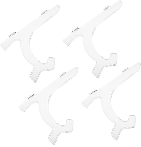 CANIGHT Set di 4 Reggi Piatti in Plastica Trasparente Struttura Robusta e Design Regolabile per Esposizione di Stoviglie e Menu in Feste e Sale da Pranzo