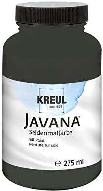 KREUL 8108-275 - Javana Seidenmalfarbe 275 ml, schwarz, hochpigmentierte und brillante Farbe auf Wasserbasis, mit fließend flüssigem Charakter, dringt tief in die Fasern ein