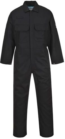 Portwest Buzo Ignífugo Bizweld, Tamaño: XS, Color: Negro, BIZ1BKRXS
