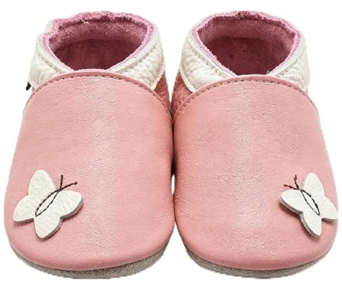 Mejale Chaussons Cuir Souple Chaussures Cuir Souple Chaussons Enfants Pantoufles Chaussures Premiers Pas Dessin animé Papillon