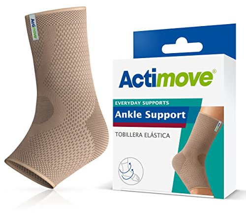 Actimove® EVERYDAY SUPPORTS Ankle Support - Firm Compression, Durable Support - Helix Design - For Overuse and Chronic Ankle Pain - Beige, Large